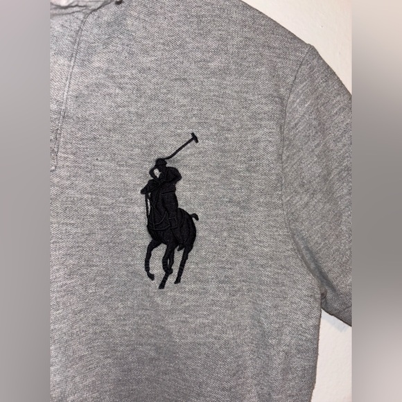 Polo Ralph Lauren Slim Fit Big Pony Shirt Short Sleeve Size Small Gray Solid - Picture 4 of 6